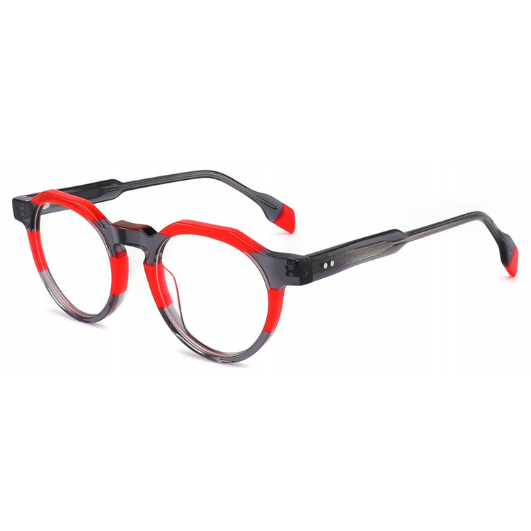 Pastel Color-Block Round Acetate Optical Frame CO1142