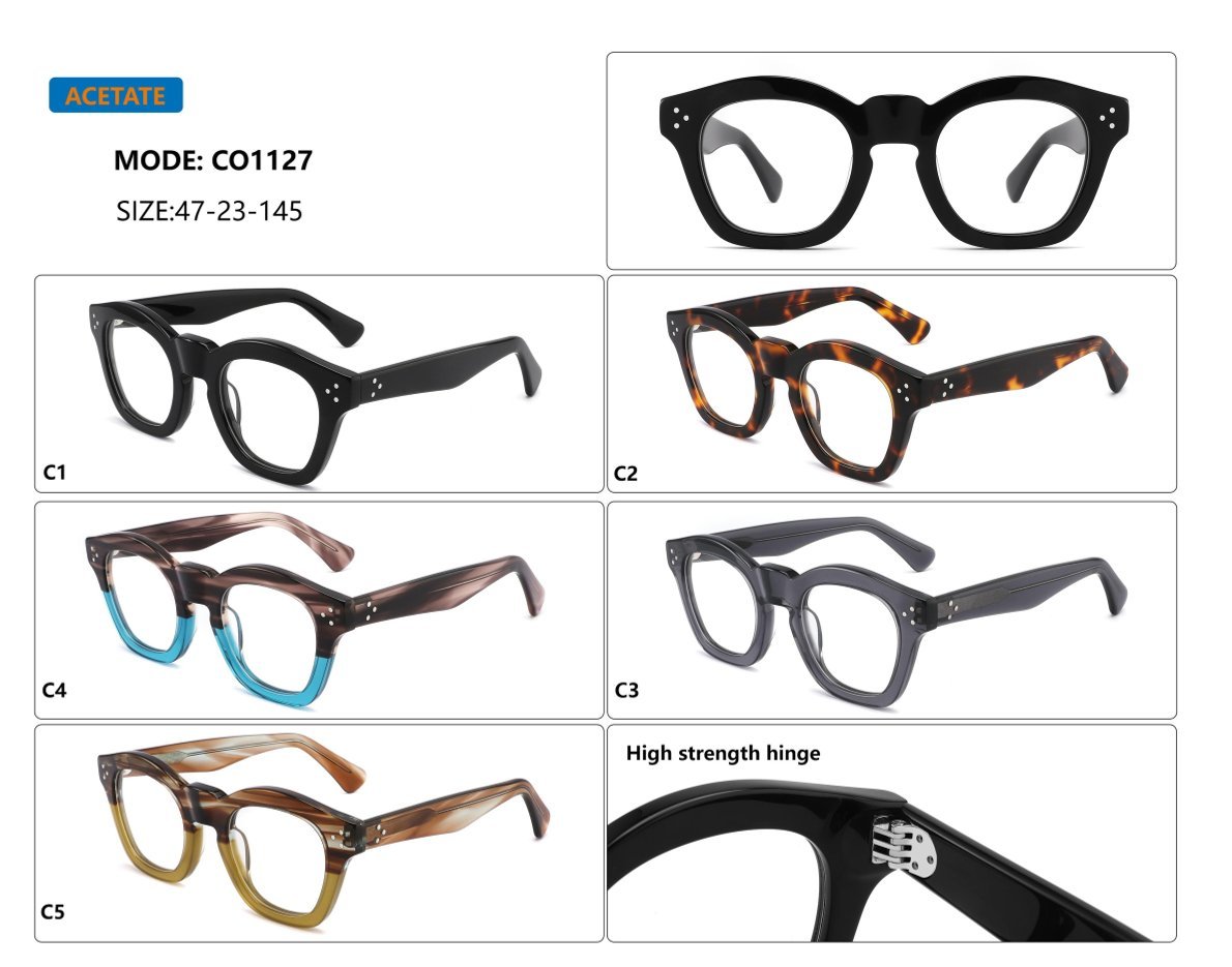Vintage Thick-Rim Square Acetate Optical Frame CO1127