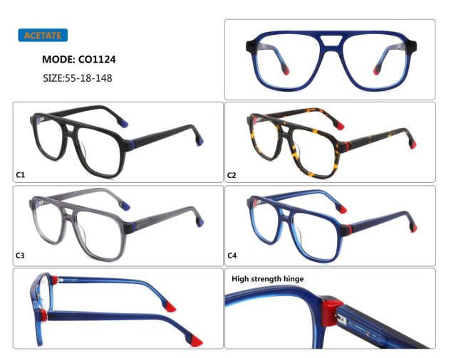 Aviator-Inspired Square Acetate Optical Frame CO1124