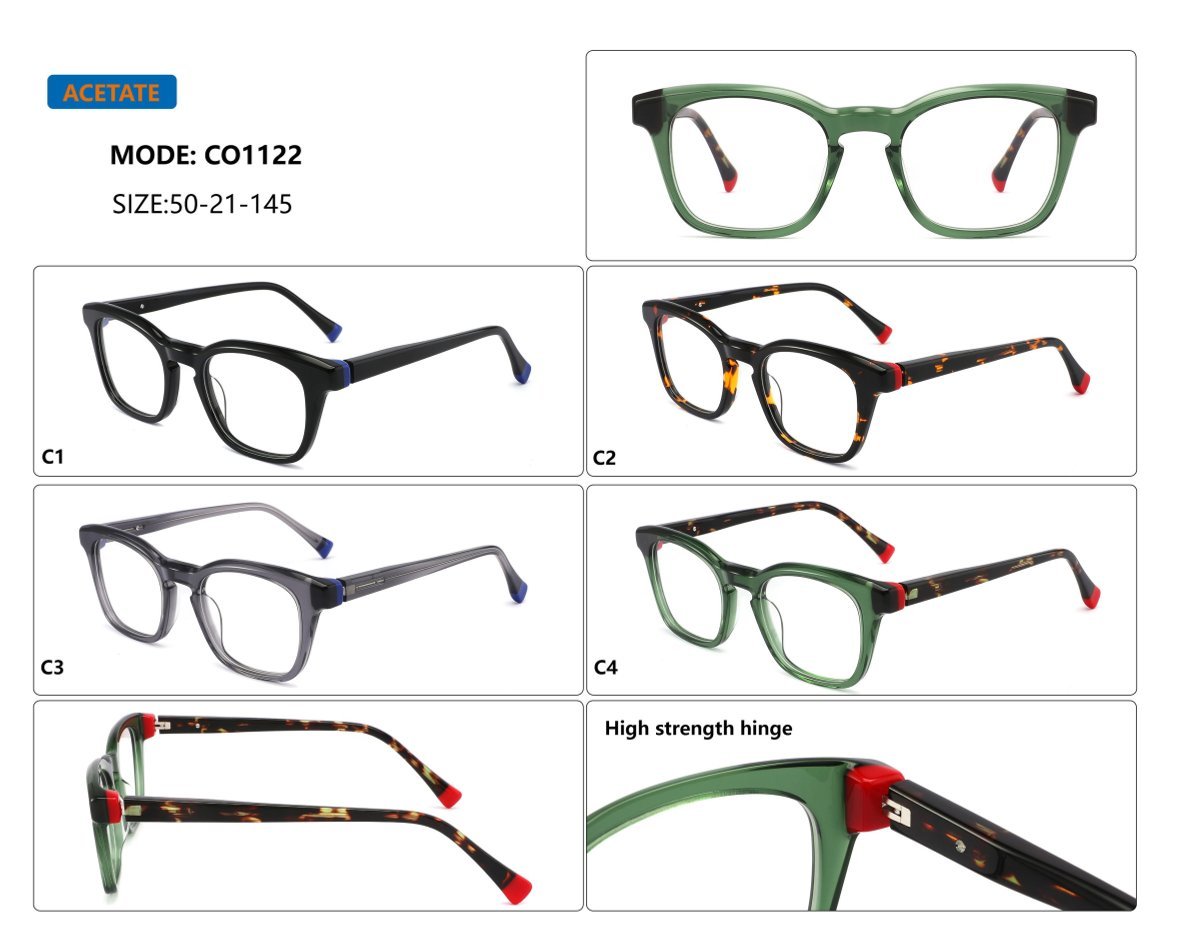 Playful Colored Square Acetate Optical Frame CO1122