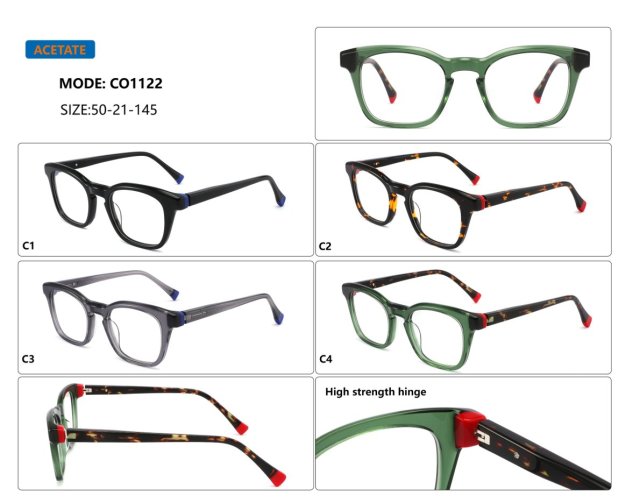 Playful Colored Square Acetate Optical Frame CO1122