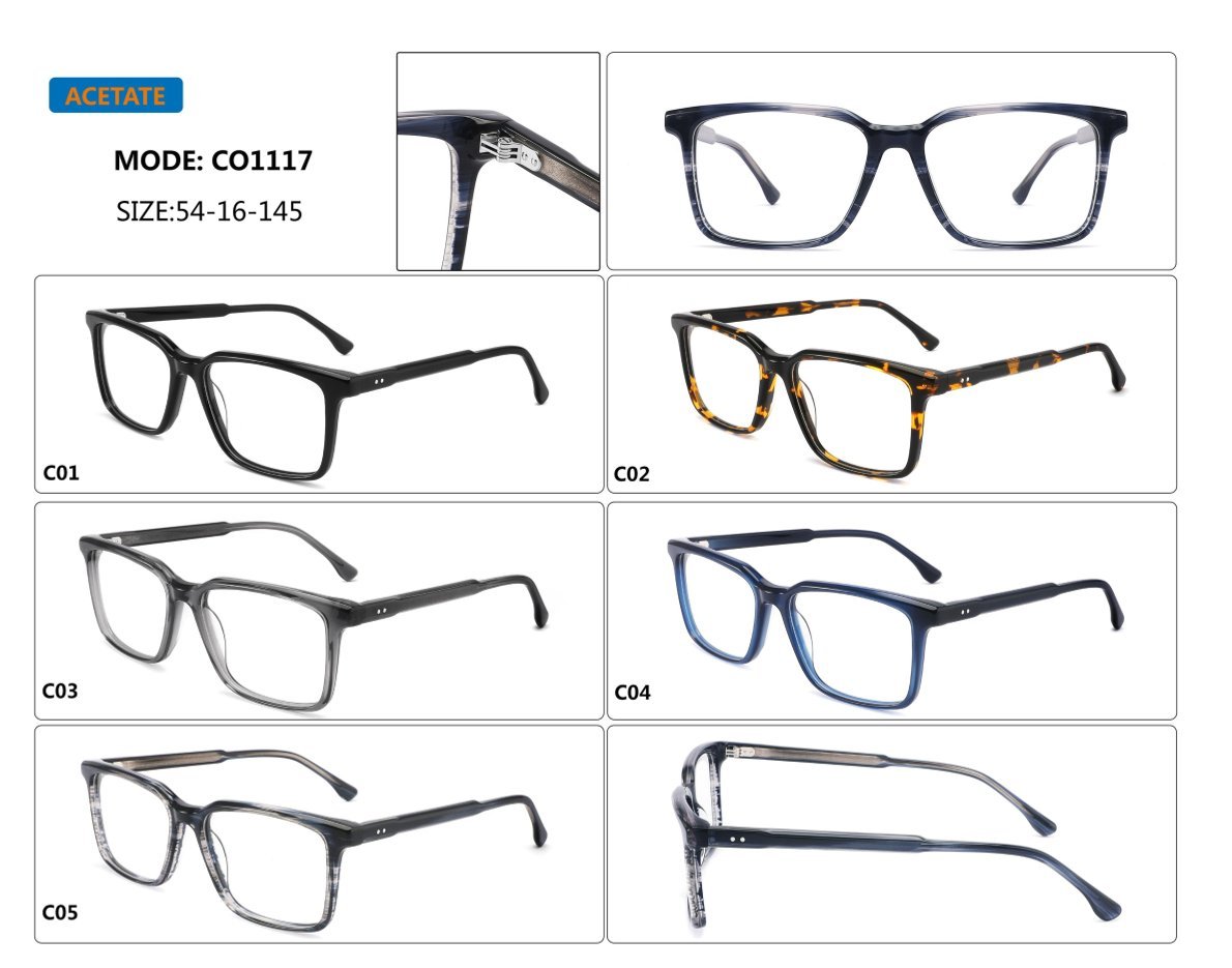 Professional Slim Square Acetate Optical Frame CO1117