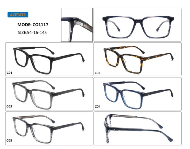 Professional Slim Square Acetate Optical Frame CO1117