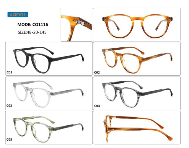 Soft Square-Round Acetate Optical Frame CO1116