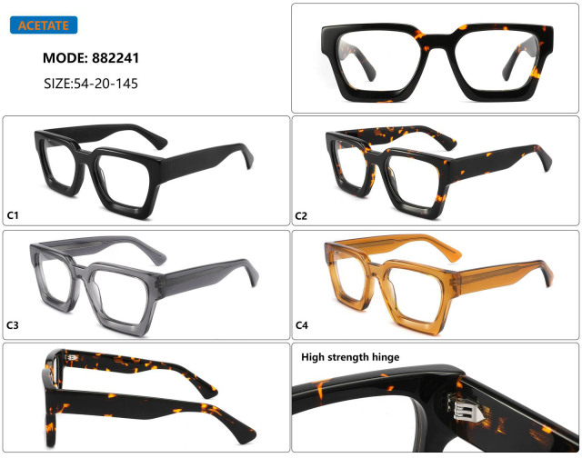 Bold Retro Thick-Square Acetate Optical Frame 882241