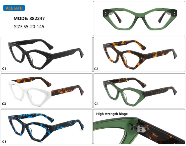 Edgy Retro Cat-Eye Acetate Optical Frame 882247