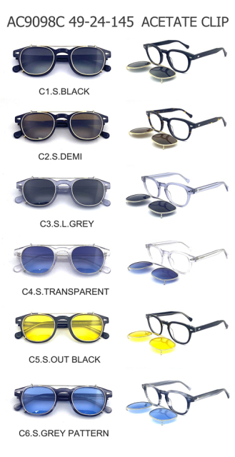 Square Acetate Clip-On Eyeglasses AC9098C | Custom & Wholesale
