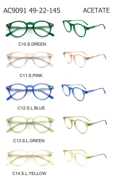 Round Acetate Eyeglasses AC9091 | Classic Custom Frames for Men & Women
