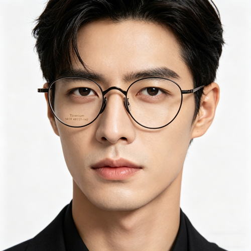 Ultra-Thin Oval Titanium Eyeglass Frame 58029