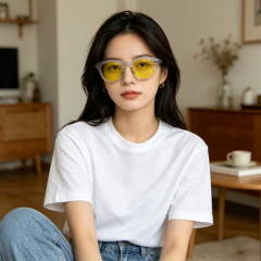 Yellow Acetate Anti Blue Light Glasses AC9099A Night Driving & Contrast Enhancement