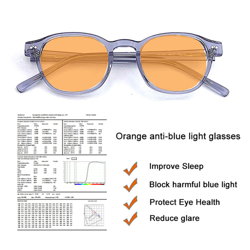 Orange Anti Blue Light Glasses AC9094A | 97% Blocking for Night Screen Use