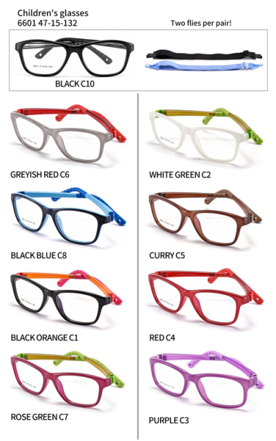 Kids Flexible TR90 Eyeglasses 6601 Durable Prescription Frames for Children