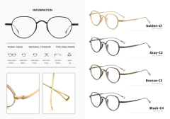 Vintage Round Titanium Eyeglass Frame 58028