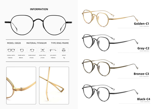 Vintage Round Titanium Eyeglass Frame 58028