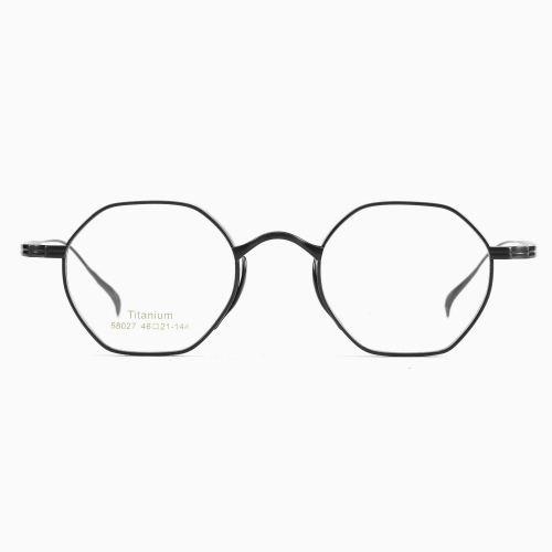 Geometric Polygon Titanium Eyeglass Frame 58027