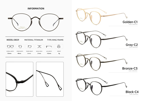 Ultra-Thin Oval Titanium Eyeglass Frame 58029