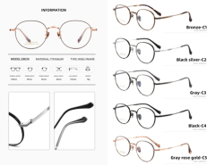 Rose Gold Round Titanium Eyeglass Frame 58030