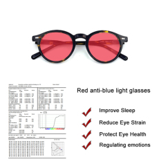 Red Acetate Anti Blue Light Glasses AC9091A | 99% Blue Light Blocking