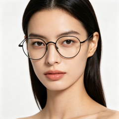Vintage Round Titanium Eyeglass Frame 58028