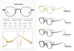 Geometric Polygon Titanium Eyeglass Frame 58027