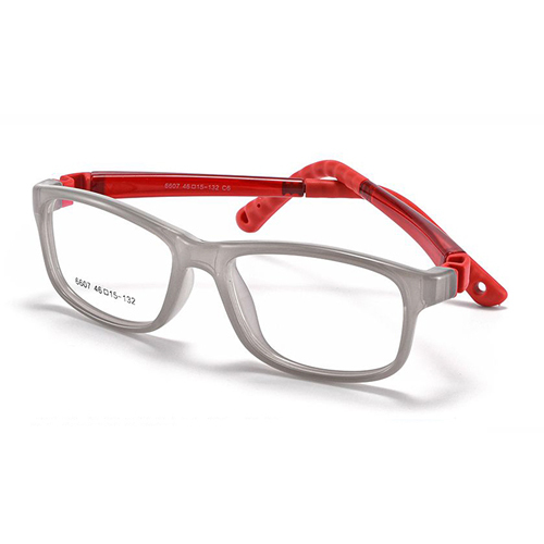 Gray & Red Two-Tone TR90 Kids Optical Frame 6607