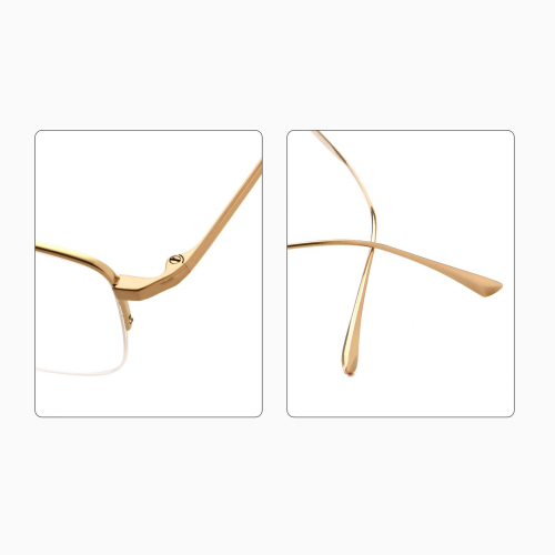 Half-Rim Silver Titanium Eyeglass Frame 58036