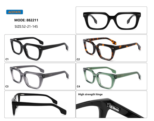 Bold Square Acetate Men's Optical Frame 882211