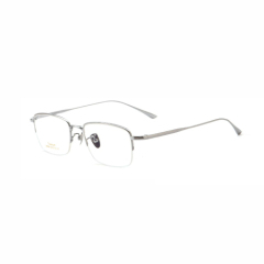 Half-Rim Silver Titanium Eyeglass Frame 58036