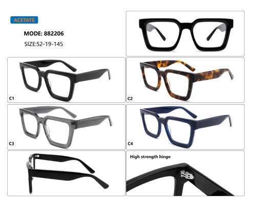 Geometric Bold Square Acetate Optical Frame 882206