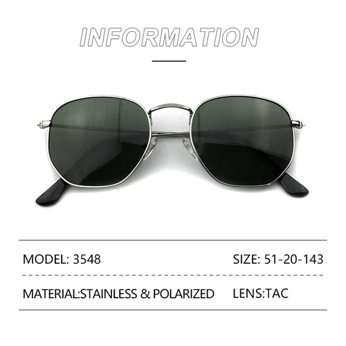 Geometric Statement Metal Polarized Sunglasses 3548s