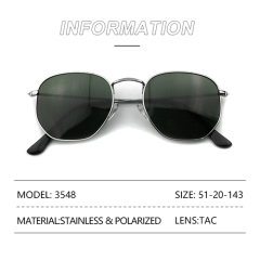 Geometric Statement Metal Polarized Sunglasses 3548s