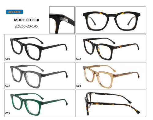 Light Business Neutral Square Acetate Optical Frame CO1118
