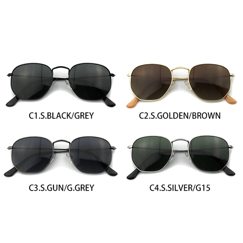 Geometric Statement Metal Polarized Sunglasses 3548s