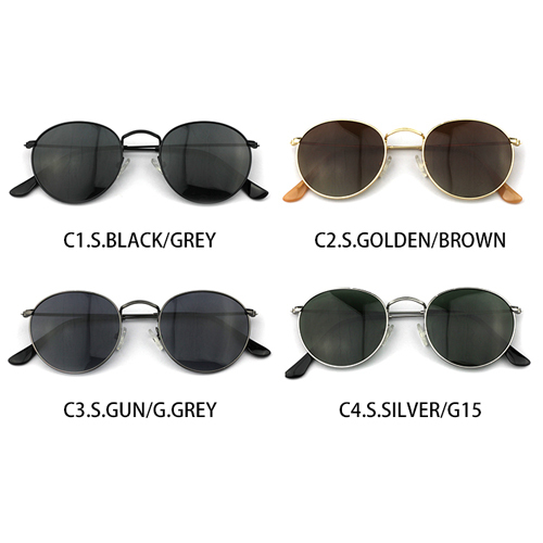 Retro Round Metal Sunglasses 3447s