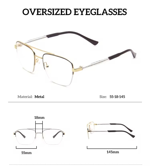 Men's Half-Rim Metal Optical Frame 99017