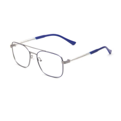 Dual-Bridge Slim Square Metal Optical Frame 99015