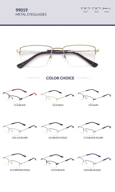 Men's Half-Rimless Metal Optical Frame 99019