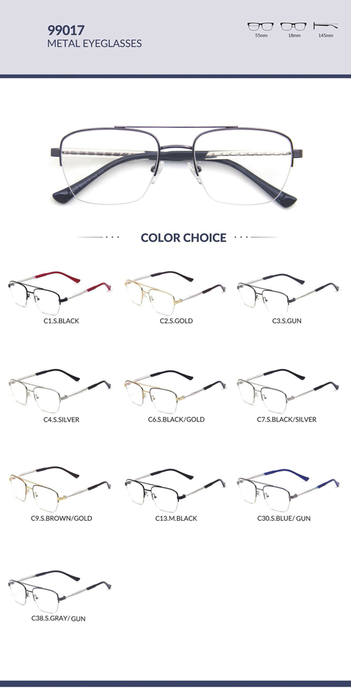 Men's Half-Rim Metal Optical Frame 99017
