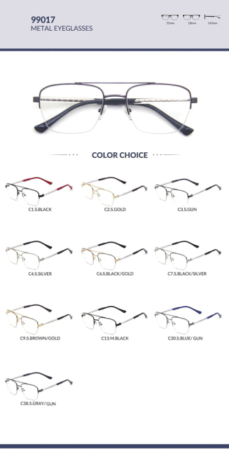 Men's Half-Rim Metal Optical Frame 99017