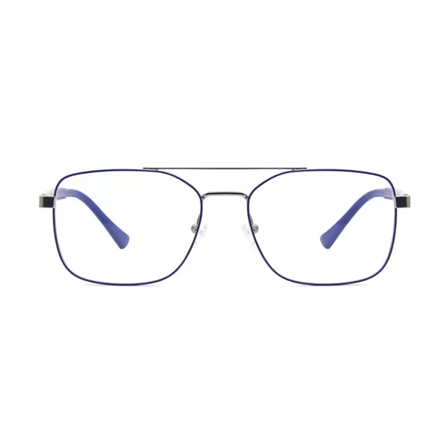 Dual-Bridge Slim Square Metal Optical Frame 99015