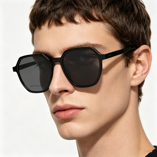 Men's Retro Square Polarized TR90 Clip On Sunglasses 2503