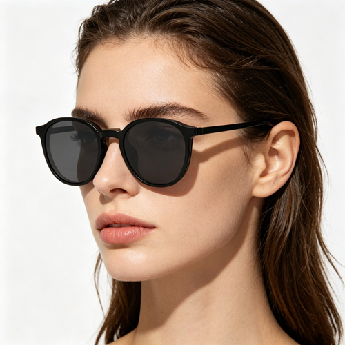 Unisex Retro Round TR90 Clip On Sunglasses 2504