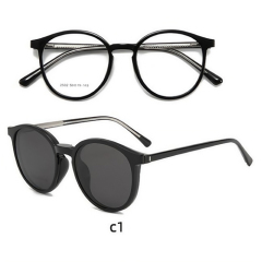 Polarized Round TR90 Clip On Sunglasses 2502