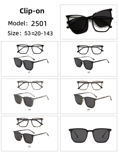 Polarized TR90 Clip On Sunglasses 2501