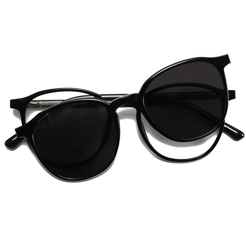 Unisex Retro Round TR90 Clip On Sunglasses 2504