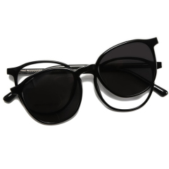 Unisex Retro Round TR90 Clip On Sunglasses 2504