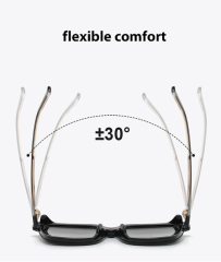Men's Retro Square Polarized TR90 Clip On Sunglasses 2503