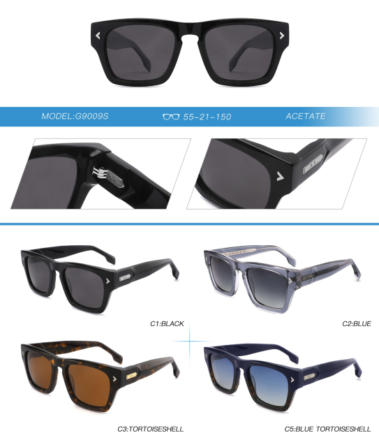 Unisex Black Polarized Sunglasses G9009S | Ajaoptical