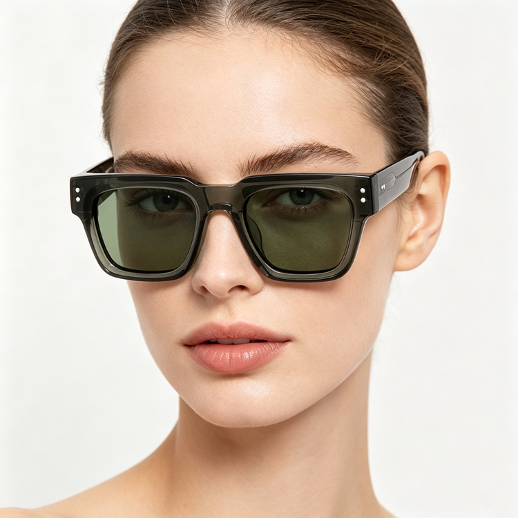 Unisex Transparent Green Polarized Sunglasses AT9030 | Ajaoptical