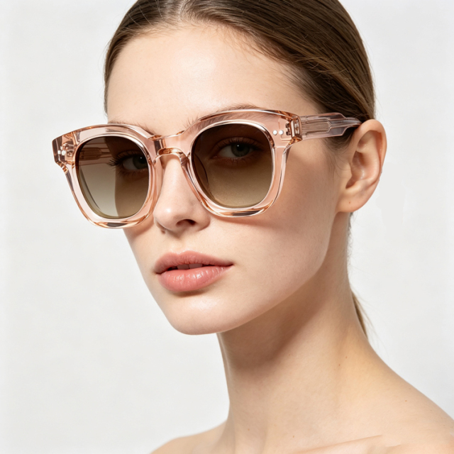 Unisex Transparent Tea Polarized Sunglasses AT9032 | Ajaoptical